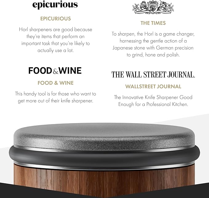 HORL 2 Walnut Rolling Knife Sharpener Engineered in Germany for Straight Edge and Leather strop