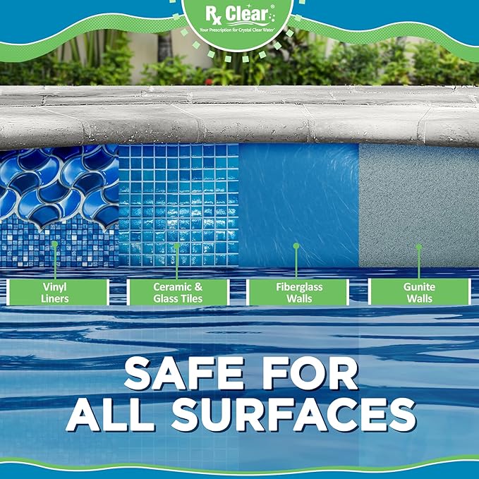 Rx Clear 3" Inch Chlorine Tabs | 8 Pounds | Individual Stabilized Chlorinating Tablets for Sanitizing Swimming Pools | Long Lasting, Slow Dissolving, and UV Protected