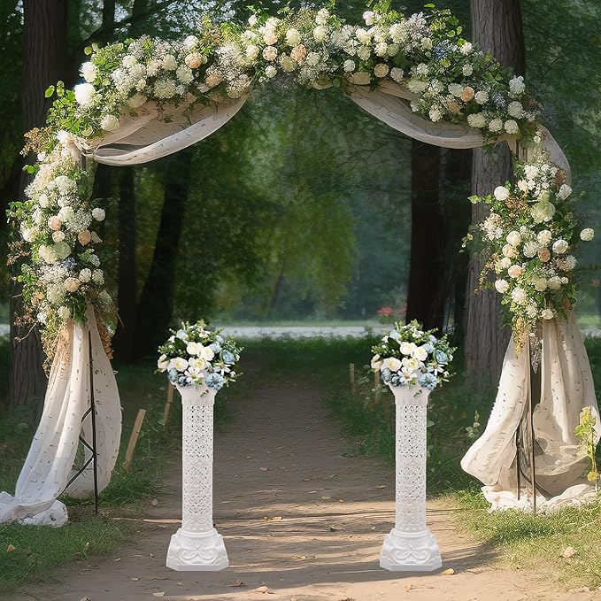 Roman Columns Wedding Column Stand Roman Pillar Plant Stand Plastic Greek Column Statue Pedestal Flower Pot Holder Decor, Elegant Decorative Column for Wedding Event Party