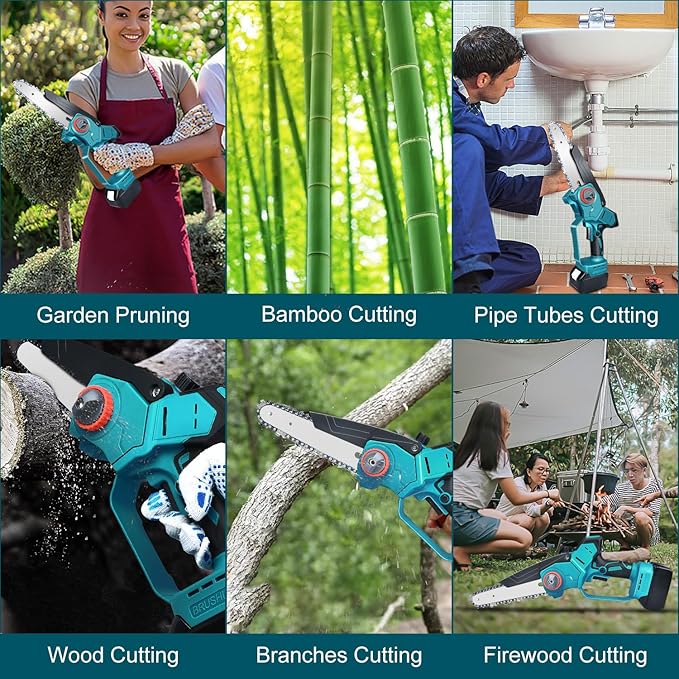 Cordless Mini Chainsaw 8+6 Inch for Makita 18V LXT (No Battery), Brushless Portable Electric Chain Saw Tool for Makita, Small Handheld Chainsaw for Pruning Shear Branch Wood Cutting Tree Trimming