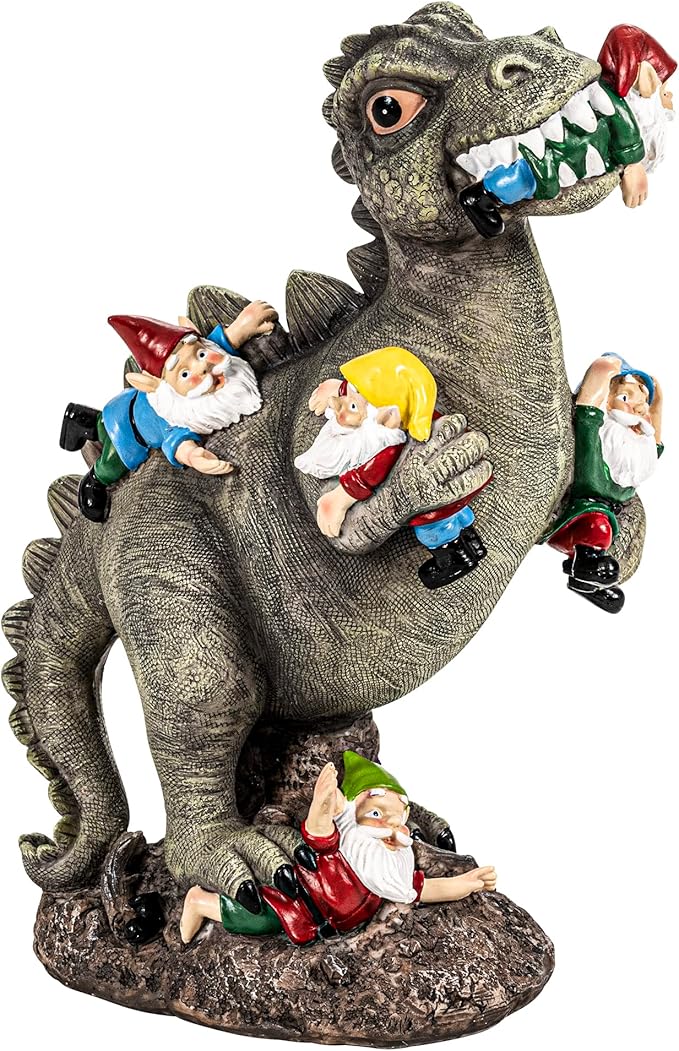Dinosaur Gnomes Garden Statues Garden Decor Yard Decorations Outdoor, Patio, Yard, Lawn Ornaments Unique Housewarming Gifts for Women, Mom for Mothers Day