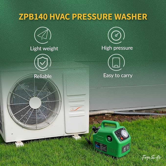 ZPB140 Port A Blaster HVAC Coil Cleaning, Portable Pressure Washer & Coil Jet Cleaner for AC Unit, 120V 80W with 4L/min Flow Rate & 0.7-1.0MPa Working Pressure, for Indoor or Outdoor Use