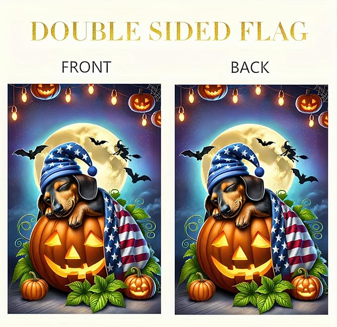 Patriotic American Flag Dachshund Dog 4th Of July Flowers Garden Flag 12x18 Inch Double Sided Vertical Decoration Yard Small Flag For Outside Holiday Seasonal Outdoor