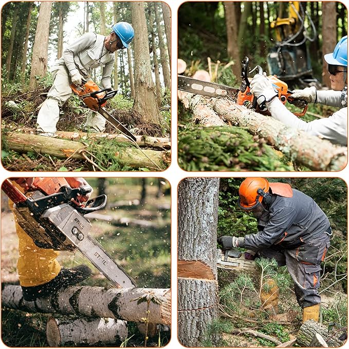 Chainsaw Gloves Saw Protection on Left Hand Back,EN ISO 11393-4,Cut-resistance Gloves Cow leather Palm