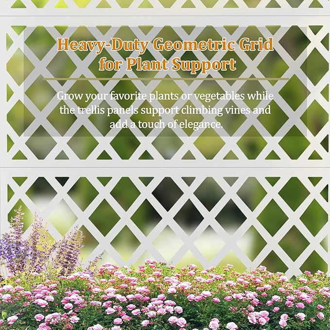 Metal Planter Box with Trellis, Heavy-Duty Raised Garden Bed for Climbing Plants, Drainage Hole, Outdoor Planter Box with Privacy Screen,47''L×16''W×71''H