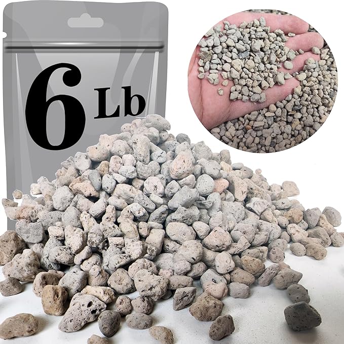 Voulosimi Garden Pumice Rock Horticultural Cactus Bonsai Succulent Soil Additive for Plants, Landscaping, Vase Fillers (1/4 inch, 6 LB)
