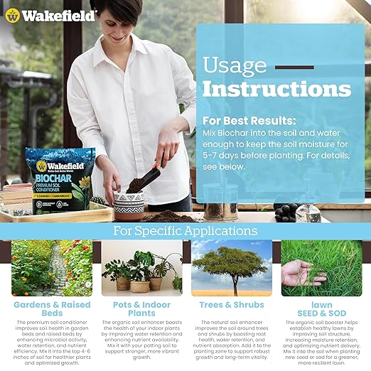 Wakefield Premium Indoor Potting Soil - Professional Biochar & Probiotics with CarbonBoost Technology - Ultimate Organic Potting Mix for Indoor & Outdoor Plants, Succulents & House Plants - 4Quarts