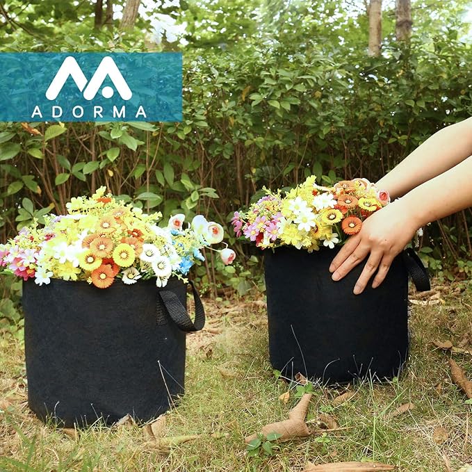 12 Packs 7 Gallon Grow Bags, Heavy Duty 300G Thickened Nonwoven Fabric Plant Pots with Handle