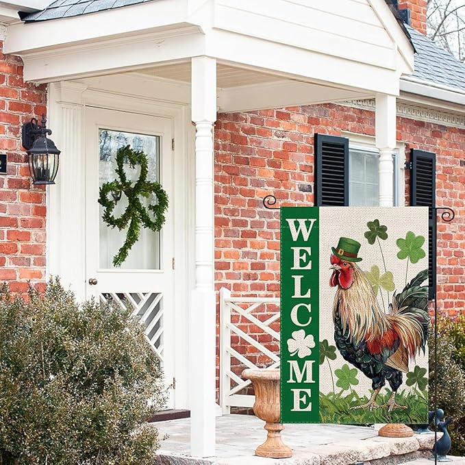 Seasonal Garden Flags Chicken Double Sided Flags Set of 11 Holiday Farmhouse Indoor Outdoor Yard Lawn Christmas Gifts Decorations 12.5x18 Inch