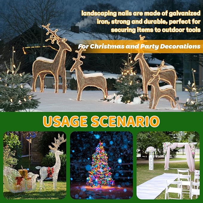 6 Inch Galvanized Landscape Staples, 100 Pack 10 Gauge Garden Stakes Plant, Hot-dip U-Shaped Tent Stakes Cover Stakes for Sod Anchoring Landscape Fabric Irrigation Tubing