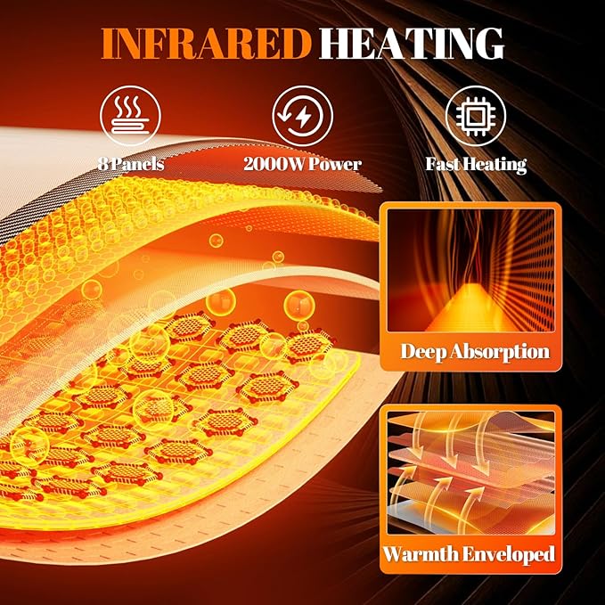 Far Infrared Wooden Sauna Low EMF- 2 Person Personal Sauna for Home Use, Full Spectrum Infrared Sauna, Dual Tempered Glass & Bluetooth Speakers - Indoor Sauna 2000W, Natural Wood