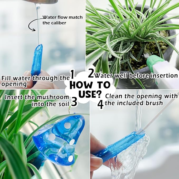 Plant Self Watering Globes Bulbs Planter Insert Automatic Plastic Watering Devices Plant Waterer Spikes for Indoor Outdoor,Self Irrigation System Lasts for 3-4 Weeks