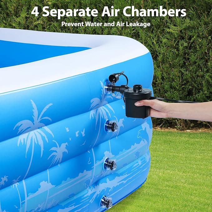 Inflatable Swimming Pool, 79 x 58 x27 inch Full-Sized Inflatable Pools with Seats, Extra Large Blow Up Durable Thickened Pools for Outdoor, Garden, Backyard.