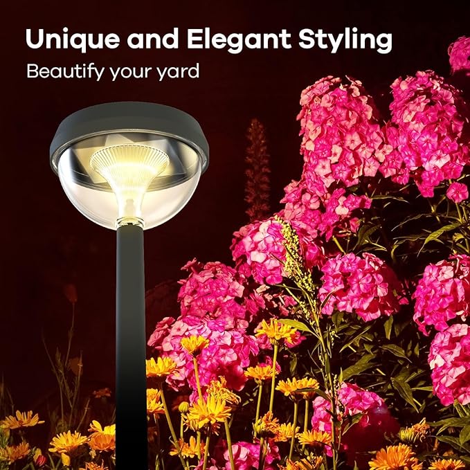 Linkind Solar Pathway Lights 8 Pack, Solar Lights Outdoor Warm White Waterproof, Adjustable Solar Powered for Walkway Yard Garden Driveway Backyard