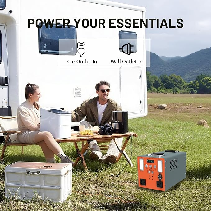 Portable outdoor camping power supply, 2000Wh backup power supply, output power 1500W, with pure sine wave 110V AC socket, suitable for outdoor camping home power outage emergency