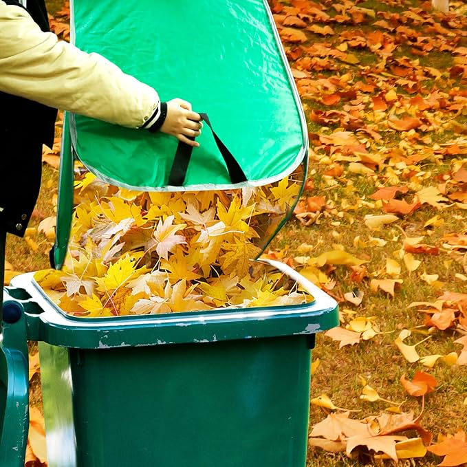 PUNCHMAN Leaf Collector - 80 Gallon Pop up Foldable Leaf Bags with Handles, Collapsible Trash Can for Leaf Clean up and Picker, Reusable Yard Waste Bags with Golves, Garden Tools