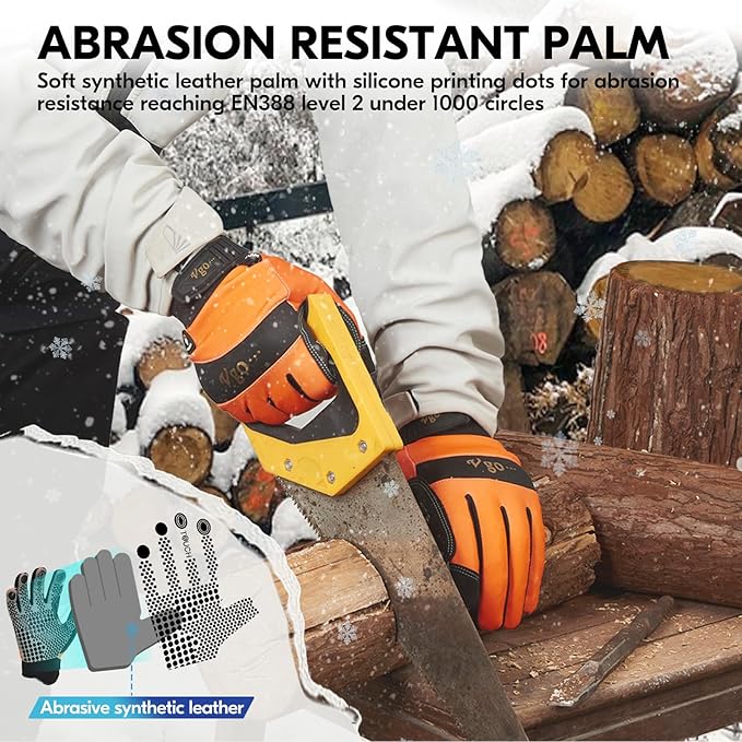 Vgo... 0°C/32°F Winter Men's Lightweighted Lined Work Gloves for Light Duty Works(SL7895FW)