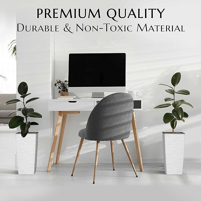 Mueller M-Resin Heavy Duty Tall Planter, Indoor/Outdoor Grande Plant, Tree, Flower Pot, 2-Piece Set, 27.5”, Modern Design, Built-in Drainage, White