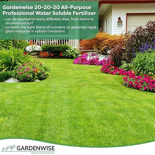 20-20-20 Water-Soluble Fertilizer โ Powder for Liquid Plant Food for Indoor & Outdoor Plants, Orchids, Vegetables, Lawns, Flowers โ 20 20 20 Fertilizer (1 Quart)