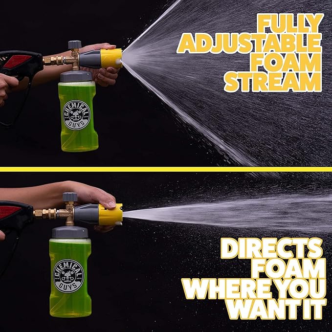 Chemical Guys Big Mouth Max Release Foam Cannon and Blueberry Snow Foam Car Wash Soap, 64 fl oz - Car, Truck, SUV, RV & Boat Wash (Big Mouth Cannon Connects to Pressure Washer) 34 oz Bottle - 2 Items