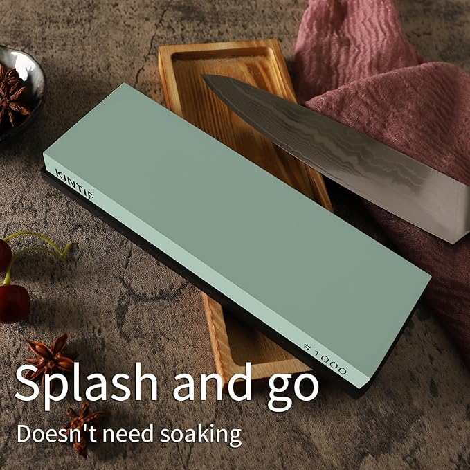 Sharpening Stone Whetstone Medium Grit #1000, Strong grinding power, Splash and go, Cuts fast, Not clog, Sharpening Stones for Knives, Whetstone knife sharpener