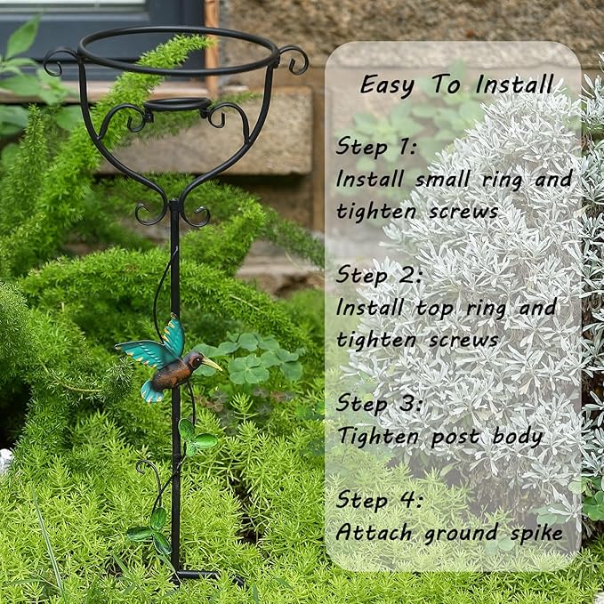 30.5" Gazing Ball Stand, Trident Base Gazing Globe Stand for 10 Inches Gazing Globes, Metal Gazing Ball Display Holder for Outdoor Garden Lawn Yard