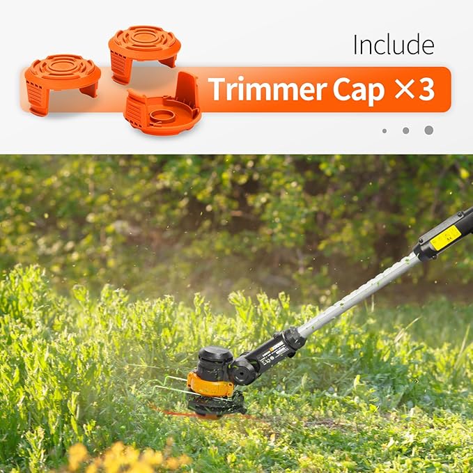 Replacement Spool Cap Covers Compatible with Worx, Trimmer Cap Suitable for Worx Weed Eater String Trimmers WA0010, WA6531 (3-Pack)