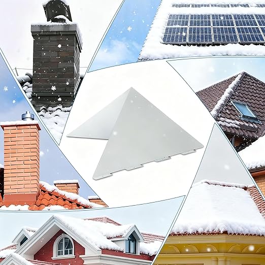 Snow Splitter for Chimneys, 2pcs Adjustable Angle Roof Snow Diverter Universal Fit on All Metal Roof Types, Fits 2-31.5 Inch Pipes, Prevents Ice Dams & Winter Hazards