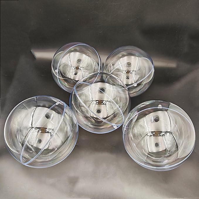 Acrylic Hollow Ball, Clear Plastic Fillable Ornaments Ball, DIY Clear Plastic Balls for New Years Present,Xmas Tree,Home Decoration,Wedding,Party (16cm/6.3inch,5pcs)