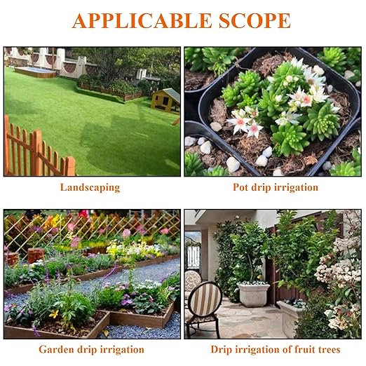 New Quick Connector Drip Irrigation Kits,Automatic Irrigation System with Replaceable 360-degree Bending Dropper,Fan Blue Nozzle for Watering System for Garden Plant Lawn Patio.(Turbine Insertion)