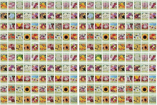 Black Duck Brand Set of 200 Flower Seed Packets! Flower Seeds in Bulk - Best Value Seeds - Great for Classrooms, Beginner Gardeners and Kids! - Deluxe Varieties! (200)