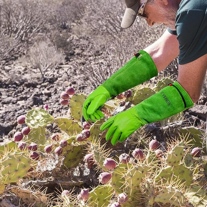 Long Gardening-Gloves Women/Men-Thorn proof Rose Pruning Heavy Duty Gauntlet-M