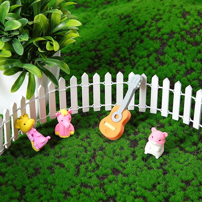 Kigley 6 Pcs 40 Inch Fairy Fence Wood Miniature Garden Picket Fence Decorations for DIY Plant Pot House Home Dollhouse Outdoor Diorama Project(White,Brown)