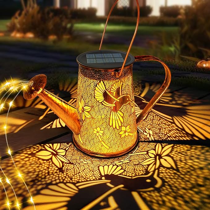 Solar Watering Can Lights,Hummingbird Mother's Day Gifts for Women Mom Grandma Birthday, Large Hanging Solar Lantern Waterproof Outdoor Garden Decorations for Yard Porch Landscape Patio Pathway