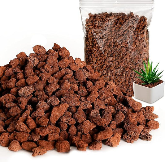 Red Lava Rock 10LB for Plants Garden Landscaping Decoration Aquarium Volcanic Horticultural Bonsai Terrarium Fish Tank Decorative Stone, Size from 0.25 to 0.35 Inches