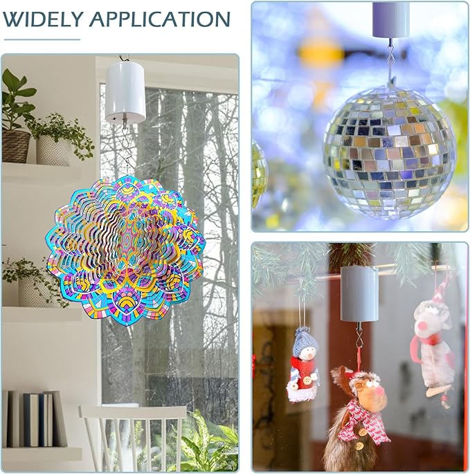 Wind Spinner Motor with Remote Controller,Mobile Battery Operated Motor Hanging Display Motor for Hanging Christmas Ornament Rotating Mirror Ball Baby Crib Wind Chimes Spiral -10 RPM