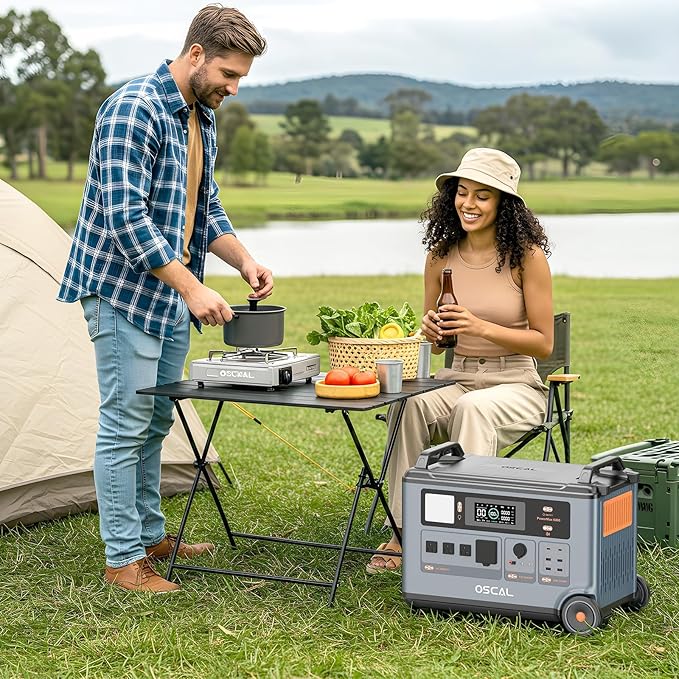 OSCAL Promax6000 120V/240V Solar Generator 6000W(Peak 7200W) with 3x200W Solar Panel,Dual Voltage 3600WH Lifepo4 Battery Portable Power Station with 14 Outlets,2200W 1.96H Fast Charge,for Home Backup
