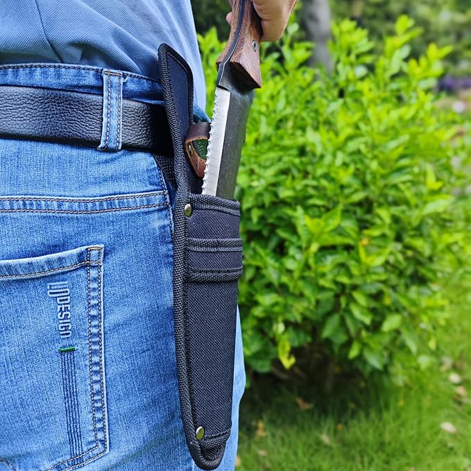 Garden Tool Set, Hori Hori Garden Knife, Weeding Knife Serrated Cutting Edge, Marks for Measuring Planting Depth, Gardening Gloves with Claws, Garden Gloves for Weeding, Planting, Digging