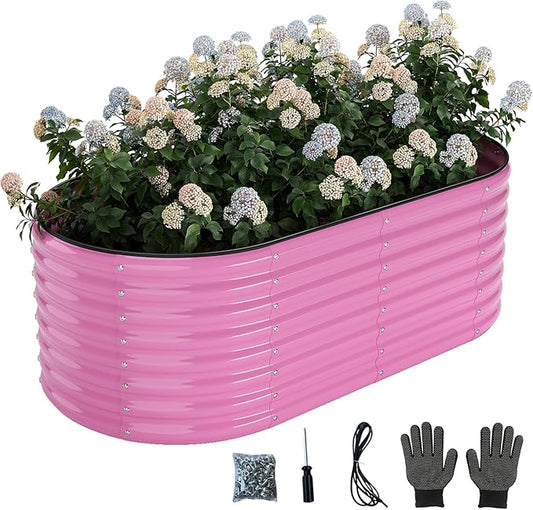 Galvanized Metal Planter Raised Garden Bed Kit for Gardening Outdoor,6x3x2ft Planter Grow Garden Box Raised Flower Bed,Long Vegetable Clearance Herb Raised Garden Beds for Container Gardening