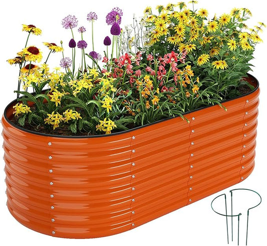 Galvanized Metal Planter Raised Garden Bed Kit for Gardening Outdoor,6x3x2ft Planter Grow Garden Box Raised Flower Bed,Long Vegetable Clearance Herb Raised Garden Beds for Container Gardening