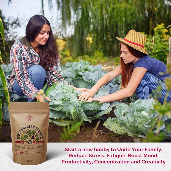 Organo Republic Vegetable Seeds for Planting Vegetables and Fruits - 25 Non-GMO Heirloom Seed Packets for Hydroponic and Outdoor Planting, Semillas de Vegetales para Sembrar