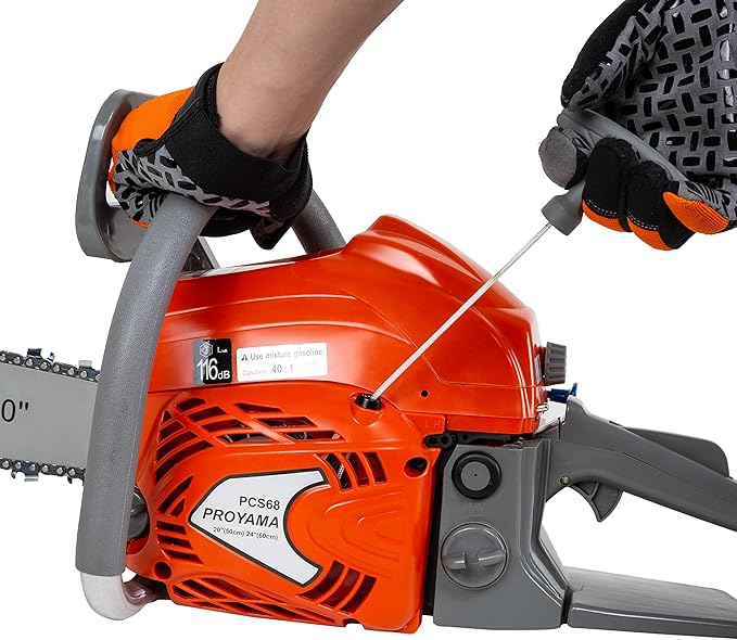 PROYAMA 68CC 2-Cycle Top Handle Gas Powered Chainsaw 24 Inch 20 Inch Petrol Handheld Cordless Chain Saw for Tree Wood Cutting