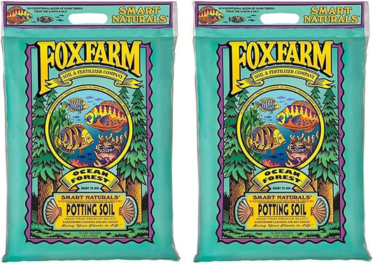 Fox Farm Ocean Forest Potting Soil FFOF Sea Moss Organic 12 Quart Bundled with Pearsons Protective Gloves (2 Pack)