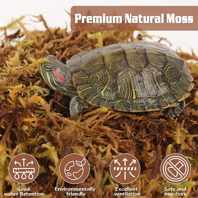 ZeeDix 4QT Natural Orchid Moss Sphagnum for Potting Mix, 3OZ Sphagnum Moss for Moss Pole Repotting Carnivorous Succulent Gardening Plants Reptiles, Dried Long Fibered Sphagnum Moss for Plants Indoor