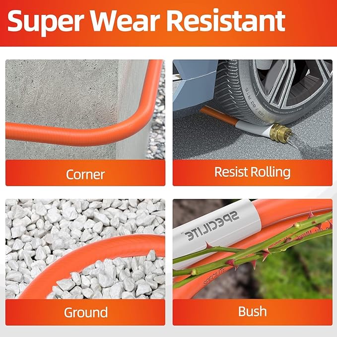 SPECILITE Garden Water Hose 5 ft x 5/8 in with Female to Female Connector, Small Leader Hose for Hose Reel, Heavy Duty, Flexible & Lightweight, Water Pipe, Outdoor Water Hose Extension Adapter