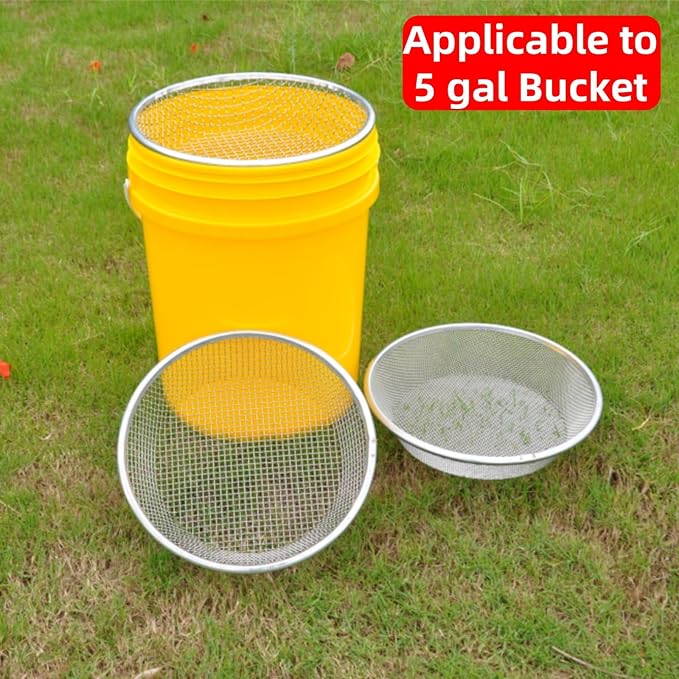 Mesh Gardening Sifter, 10mm Sieve mesh Size, Perfect for 5 Gallon Bucket,for Sand Rocks Dirt Compost (10mm)
