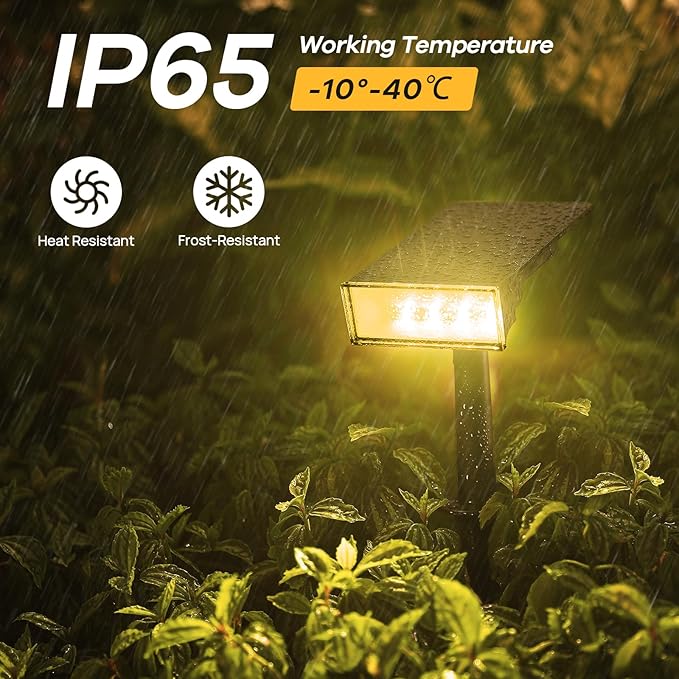 Consciot Solar Lights Outdoor,3000K Warm White Solar Spot Lights, Solar Spotlights Outdoor IP65 Waterproof, Solar Landscape Lights for Yard Tree House,8 Pack