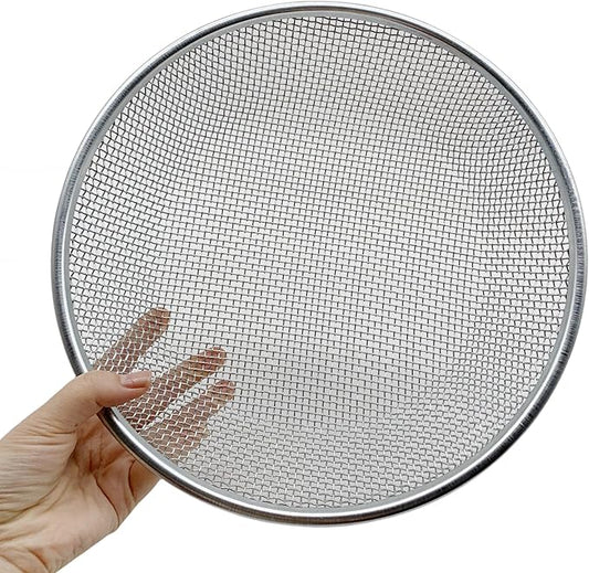 Soil Sieve for Garen -12 inches Soil Sifter for Rocks Compost Suitable for 5 Gallon Drums Mesh Size 1/8 inch
