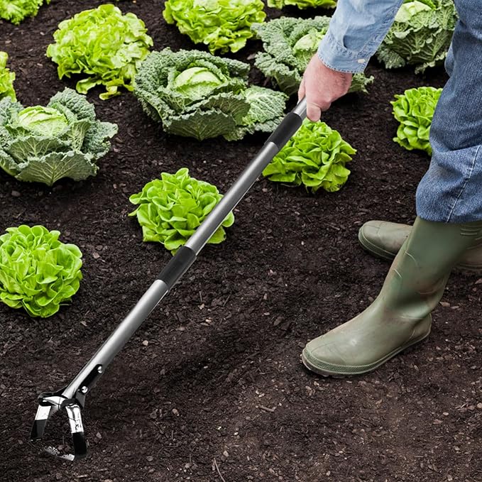 Walensee Action Hoe for Weeding Stirrup Hoe Tools for Garden Hula-Ho with Adjustable 36-81 Inch Scuffle Loop Hoe Gardening Weeder Cultivator, Sharp Metal Handle Weeding Rake with Cushioned Grip