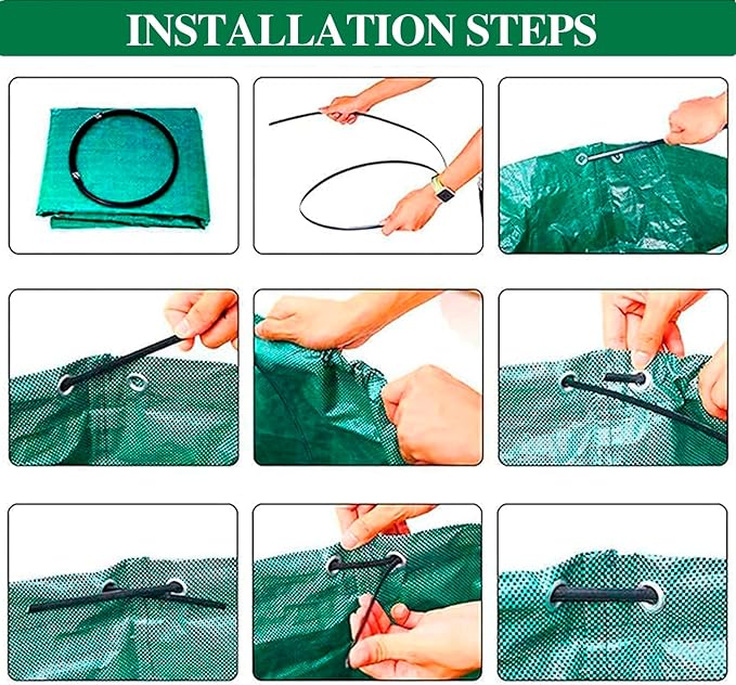 72 Gallons Garden Bag Collapsible Reuseable Heavy Duty Garden Waste Bags for Lawn Yard Leaf Trash Debris Garden bags with Gardening Gloves(3-Pack)